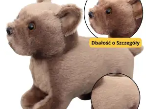 Pluche knuffelige mascotte klein hondje bruin 19cm