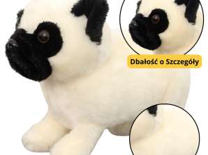 Plüsch Kuscheltier Hund Maskottchen Mops weiß 19cm