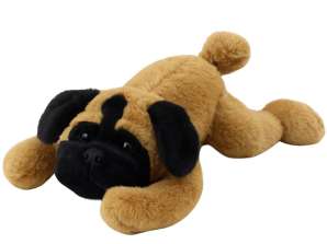 Plüsch Kuschelhund Mops liegend braun 40cm