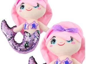 Plüsch Meerjungfrau Kuschelschwanz mit Pailletten Zweifarbig Lila 28cm