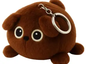 Llavero de peluche osito de peluche marrón anillo de metal 9cm