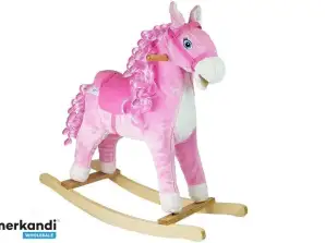 Rocking Horse Pink with Curls Sounds Moving Mouth Tail 74 cm