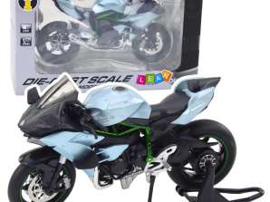 Metal Sports Motorcycle with Lights Sounds Silver 1:12