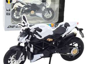 Metal Sport Motorcycle Lights Sounds White 1:12