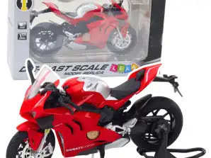 Sport Motorcycle Metal Lights Sounds Red 1:12