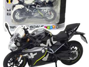 Motocicleta Esportiva Metálica Luzes Sons Preto 250 SR 1:12