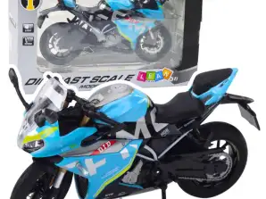 Motorcycle Sport Metal Lights Sounds Blue 1:12