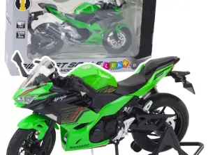 Sport Motorcycle Metal Lights Sounds Green 1:12