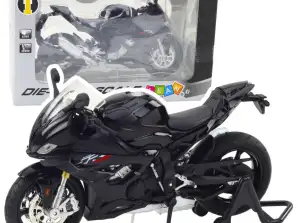 Sporty Motorcycle Metal Lights Sounds Black S1000 1:12