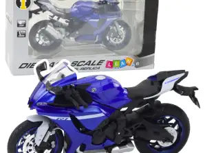 Sport Motorcycle Metal Lights Sounds Navy R1 1:12