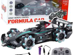 Wyścigówka Auto Sportowe Zdalnie Sterowana RC Efekt Dymu 2.4G Czarna