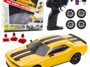Sportauto Voor Drift Verwisselbare Wielen Afstandsbediening RC 4WD Geel Sport