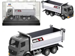 Huina Metal Dump Truck Collectible Model Silver 1:80