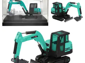 Metallicher Kettenbagger Sammlermodell Huina Grün 1:80