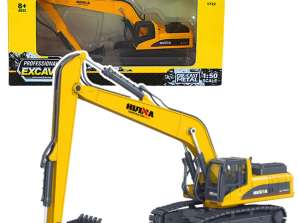 Crawler Metal Excavator Movable Arm Huina Yellow 1:50