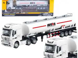Vrachtwagen Tank Wagen Metaal Beweegbare Onderdelen Wit 1:50