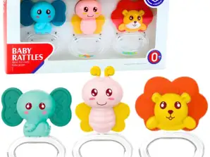 Hochet pour bébé Ensemble à mâcher Animals 3 pcs.