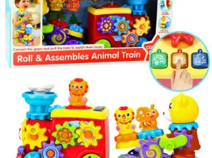 Treno musicale interattivo per bambini piccoli con ingranaggi colorati a forma di orsetto