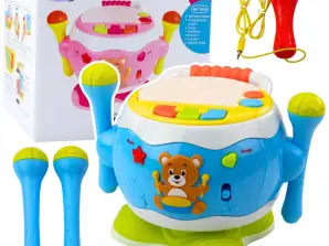 Musikalische Trommel für Kinder Interaktive Lichter klingt blau
