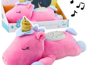 Pluche Eenhoorn Slapende Knuffelprojector Geluidsgeluid Roze