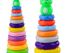Colorful Dinosaur Pyramid Tower 13 Circles 45 x 15.5 x 15.5 cm