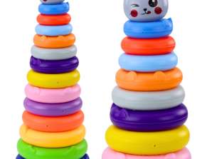 Pyramid Tower Kitten Grey Colorful 13 Circles 41 x 15.5 x 15.5 cm