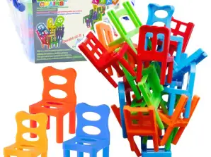Jeu d’arcade Chute Chaises d’équilibre 36 Pièces Coloré