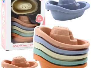 Bath Toy Boat Set for Toddler Pastel 6pcs
