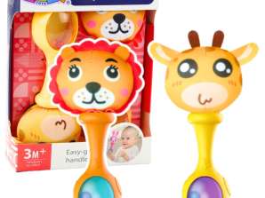 Ensemble de hochet avec motifs de boule douce Girafe Lion 2pcs