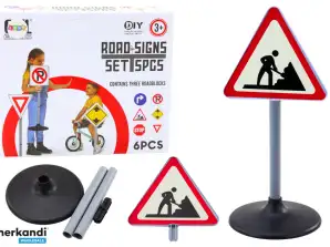Grande Placa de Advertência Obras na Estrada Educativa 70cm