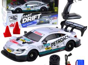 Samochód Wyścigowy Auto Do Driftu RC Srebrne 30km/h 1:16
