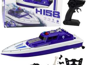 Bateau à moteur RC 1:28 Police Bleu