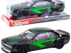Sports Car Drive Glossy Body Black Green Lines