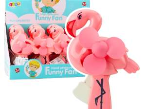 Pinwheel Handheld Mechanical Fan for Kids Flamingo Pink