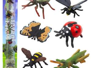 Sett med minifigurer insekter veps mantis marihøne 4 6cm 6stk