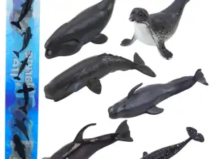 Mini figura készlet tengeri állatok emlősök gyilkos bálna fotó delfin 6 8cm 6db