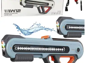 Large Pistol Rifle W12 Electric Water LED Gray 60cm