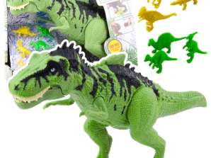 Dinosaurier-Set mit kleinen Figuren, die sich bewegen, klingt grün