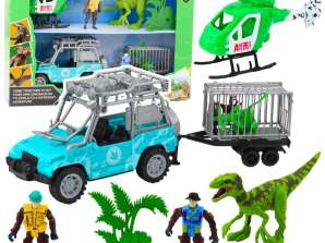 Dinosaurier Set Hubschrauber Auto Figuren Zubehör Lichter Sounds