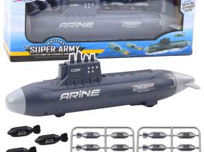 Schiff U-Boot feuert Torpedos Antrieb dunkelgrau 28cm