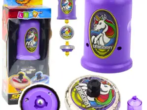 Spinning Top Launcher Set Flying Disc Eenhoorn Paars