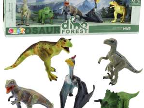 Set of realistic dinosaur figurines forest 5 pieces