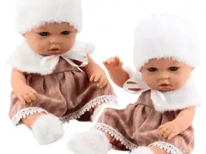 Baby Doll Beige suknelė Kepurės apykaklės kojinės