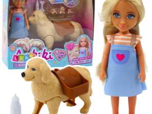 Ankiki Spielfigur Hund Set mit Welpentasche Knochen