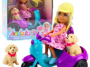 Ankiki Spielfiguren-Set auf einem dreirädrigen Roller-Hund