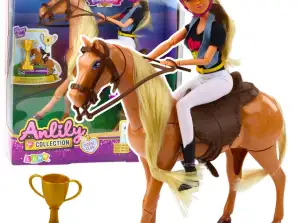 Anlily Puppenset mit Pferdebecher Helm bewegliche Gliedmaßen braun