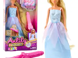 Doll Anlily báli ruha hosszú hajformázás hajsütővas mandzsettagombok