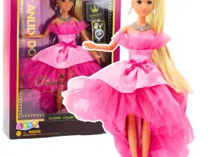 Puppe Anlily Glitter Ballkleid Rosa Bewegliche Gliedmaßen Blonde Haare
