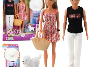 Anlily Puppenset Mädchen mit Freund Zubehör Hut Doggy