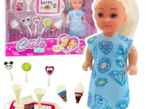 Mini lėlių rinkinys Mieli aksesuarai Mėlyna suknelė